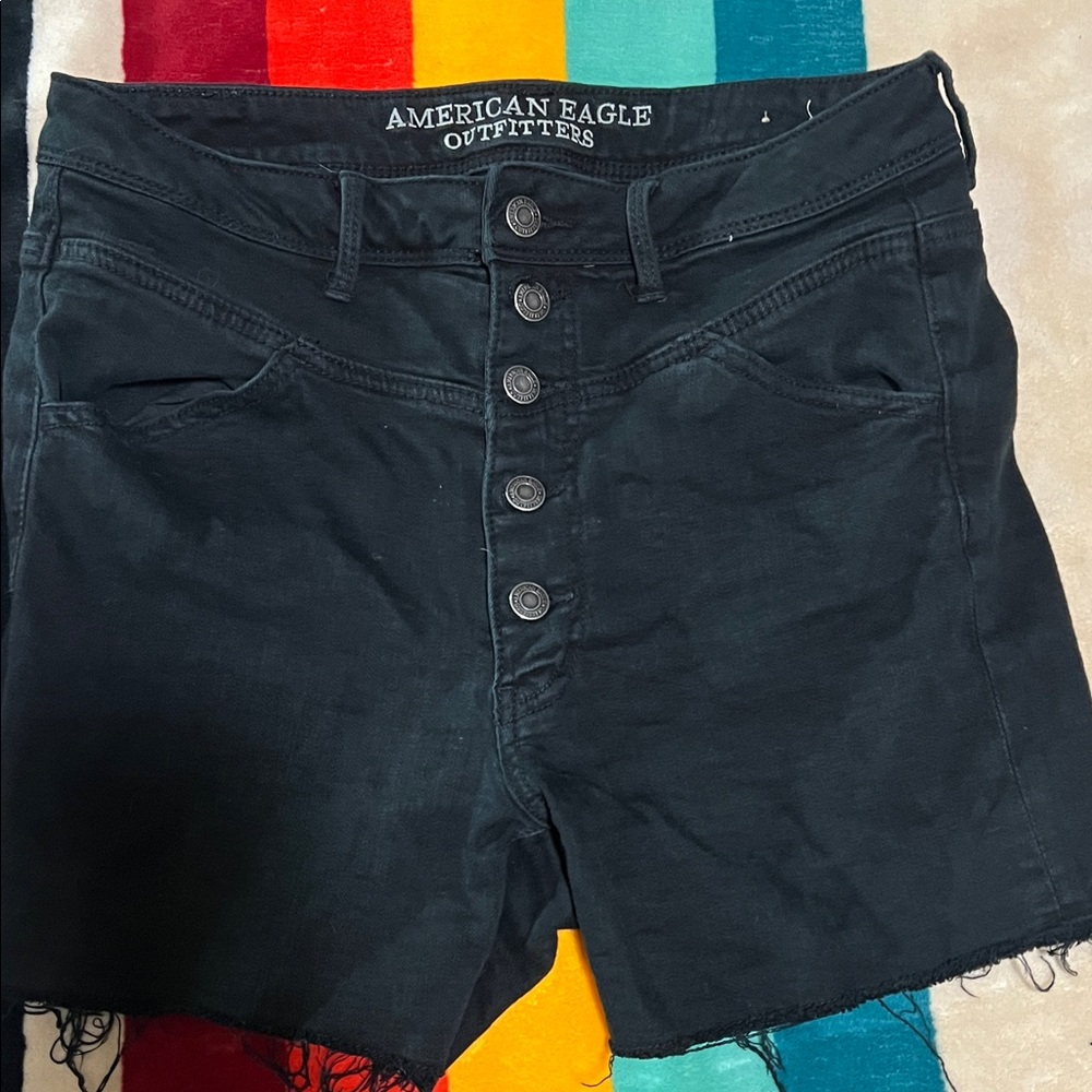 American Eagle Outfitters Women's High Waist Black Shorts